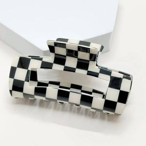 COMING SOON Black and White Checkered Print Claw Clip